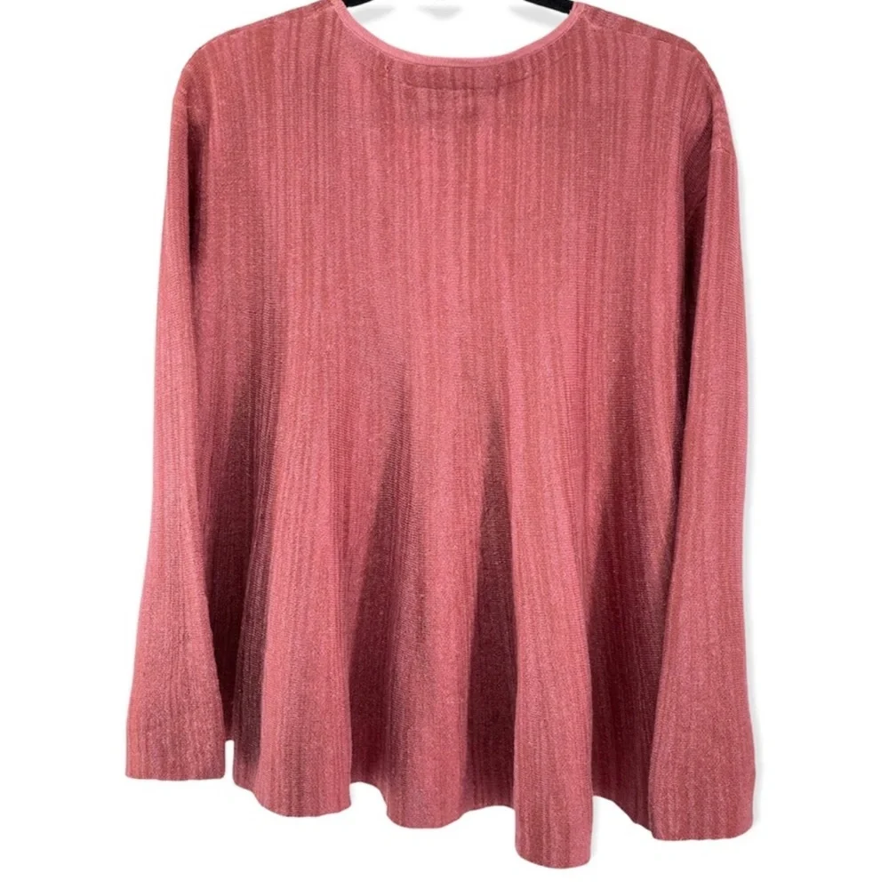 Free People Sundae Rose Linen Blend V-Neck Bell Sleeve Pullover Sweater Size XS - Picture 5 of 12